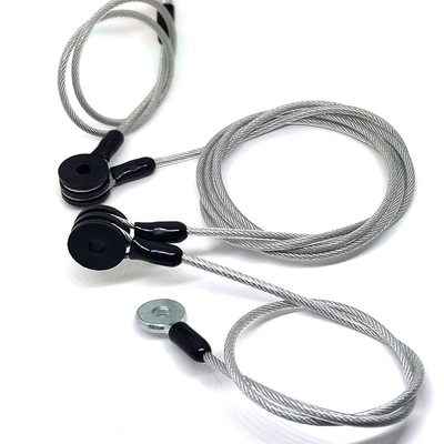 Pvc van de de Kabelassemblage van de douanedraad bedekte Transparant Lanyard Cable Tether Safety Strap met een laag