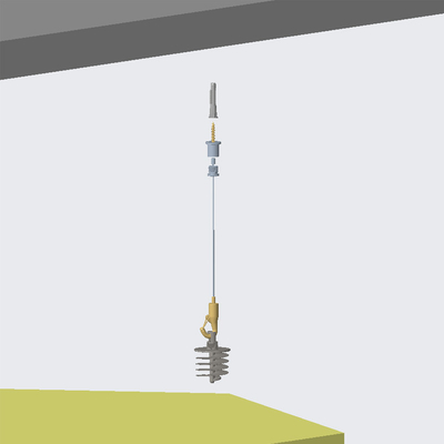Messing roestvrijstalen draad Snap Hook kabel hangend systeem voor akoestische plafond baffle