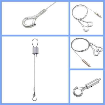 Kits voor het sluiten van kabels van roestvrij staal met haak voor hangdraadsystemen