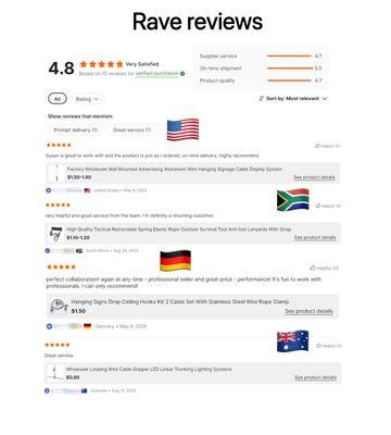 Kits voor het sluiten van kabels van roestvrij staal met haak voor hangdraadsystemen