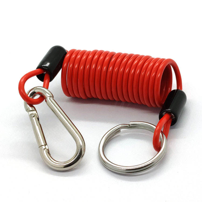 Fabriek Direct OEM Disc Lock Reminder Cable Bike Motorcycle Alarm Safety Lanyard Spring Coil Draad Looped