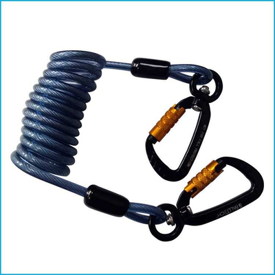 Metal Spring Coil Safety Tool Lanyard High Durability Carabiner Easy Installation Anti Fall Rope for Industrial Outdoor Working