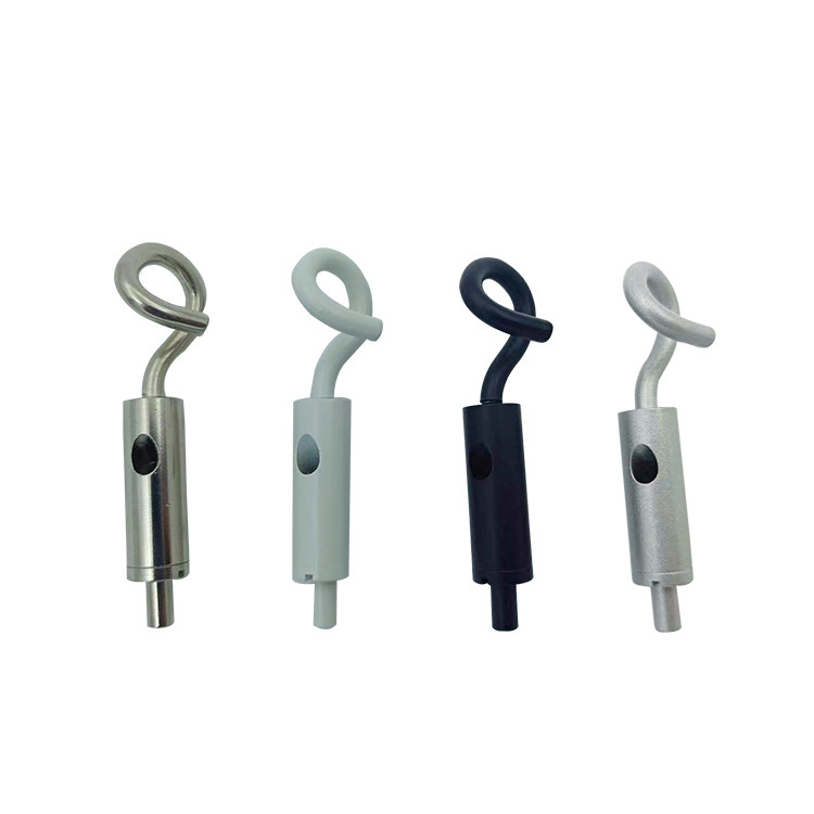 Op maat gemaakte hangende draadtouwclip ophanging kit vliegtuigen koper haak kabel grijper voor display systeem