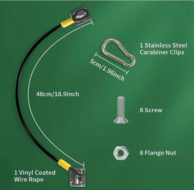 Roestvrij staal draad touw vuilnisbak deksel slot metalen universele deksel slot voor buitensporings vuilnisbakken