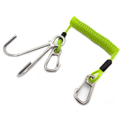Professionele Hoge Vrij duikenspiraal - van het de Rolstaal van de kwaliteitsveiligheid de Spiraalvormige Pu van het de Draadhulpmiddel Kabel Lanyard With Carabiners