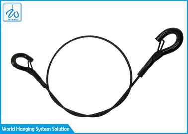 De zwarte Kabel van de de Uitrustingsdraad van de Kabelopschorting die voor het Vriendschappelijke Materiaal van Sleutelkoordeco met een laag wordt bedekt