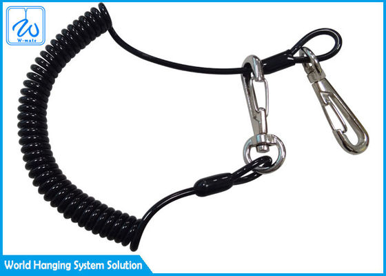 OEM Pu bedekte Intrekbaar Hulpmiddel Lanyard With Carabiner met een laag