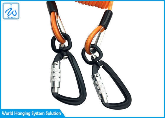 Sleutelkoord 3m de Rollente Lanyard With Carabiner Custom van de hulpmiddelveiligheid